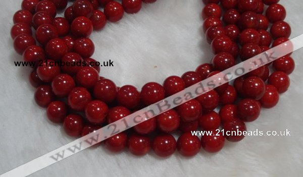 CCB56 15.5 inches 9-10mm round red coral beads Wholesale
