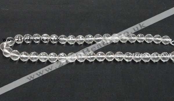 CCC209 15.5 inches 10mm faceted round grade AB natural white crystal beads