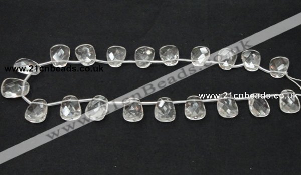 CCC235 13*18mm faceted trapezoid grade AB natural white crystal beads