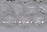 CCC503 15.5 inches 10mm faceted coin natural white crystal beads
