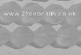 CCC629 15.5 inches 12mm faceted nuggets matte white crystal beads