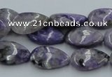 CCG07 15.5 inches 12*18mm flat teardrop natural charoite beads