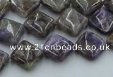 CCG12 15.5 inches 12*12mm diamond natural charoite gemstone beads