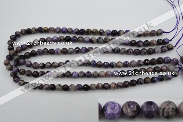 CCG52 15.5 inches 8mm faceted round natural charoite beads
