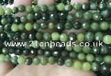 CCJ337 15.5 inches 6mm faceted round China green jade beads