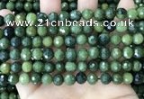 CCJ338 15.5 inches 8mm faceted round China green jade beads