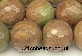 CCJ483 15 inches 10mm faceted round rainbow jasper beads