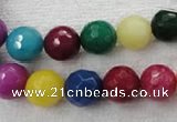 CCN1004 15.5 inches 10mm faceted round multi colored candy jade beads