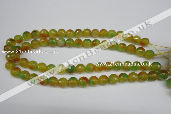 CCN1295 15.5 inches 12mm faceted round rainbow candy jade beads