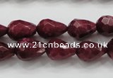 CCN1675 15.5 inches 10*14mm faceted teardrop candy jade beads wholesale
