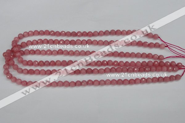 CCN1830 15 inches 4mm faceted round candy jade beads wholesale