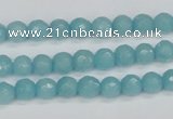 CCN1861 15 inches 6mm faceted round candy jade beads wholesale