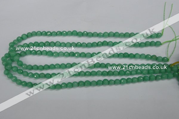 CCN1881 15 inches 6mm faceted round candy jade beads wholesale