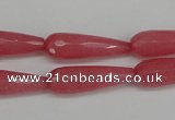 CCN2180 15.5 inches 8*25mm faceted teardrop candy jade beads