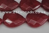 CCN2329 15.5 inches 18*25mm faceted flat teardrop candy jade beads