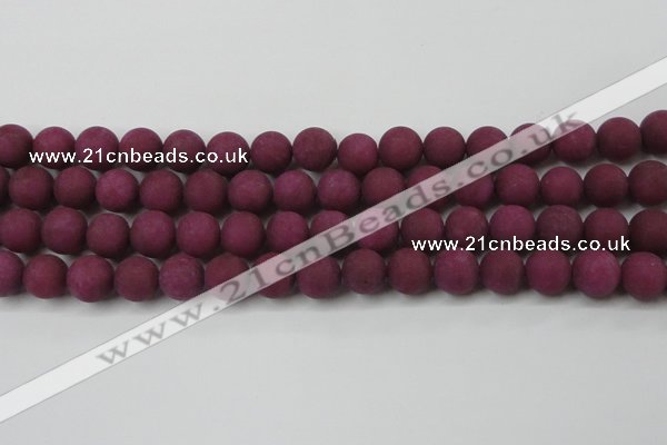 CCN2445 15.5 inches 8mm round matte candy jade beads wholesale