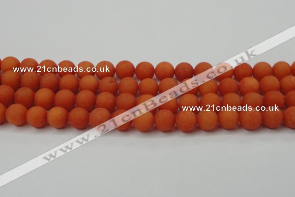 CCN2507 15.5 inches 14mm round matte candy jade beads wholesale