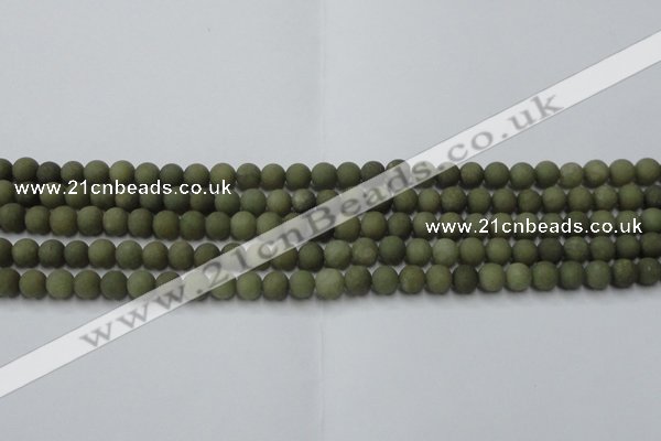 CCN2543 15.5 inches 4mm round matte candy jade beads wholesale