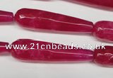 CCN2890 15.5 inches 10*40mm faceted teardrop candy jade beads