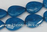 CCN387 15.5 inches 15*20mm faceted flat teardrop candy jade beads
