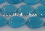 CCN3871 15.5 inches 13*18mm flat teardrop candy jade beads