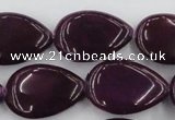 CCN3896 15.5 inches 18*25mm flat teardrop candy jade beads