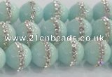 CCN4611 15.5 inches 8mm round candy jade with rhinestone beads