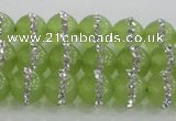 CCN4621 15.5 inches 8mm round candy jade with rhinestone beads
