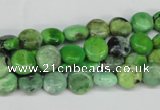 CCO130 15.5 inches 8mm flat round dyed natural chrysotine beads