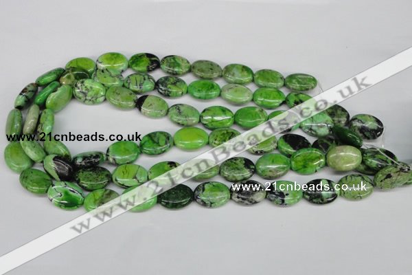 CCO136 15.5 inches 13*18mm oval dyed natural chrysotine beads