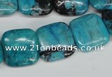 CCO187 15.5 inches 22*22mm square dyed natural chrysotine beads