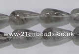 CCQ104 15.5 inches 10*20mm teardrop cloudy quartz beads wholesale