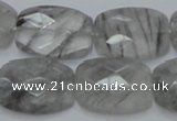 CCQ189 15.5 inches 18*25mm faceted rectangle cloudy quartz beads