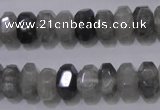 CCQ237 15.5 inches 8*12mm faceted rondelle cloudy quartz beads