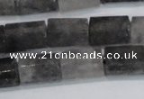 CCQ555 15.5 inches 10*15mm faceted tube cloudy quartz beads