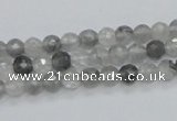 CCQ58 15.5 inches 6mm faceted round cloudy quartz beads wholesale