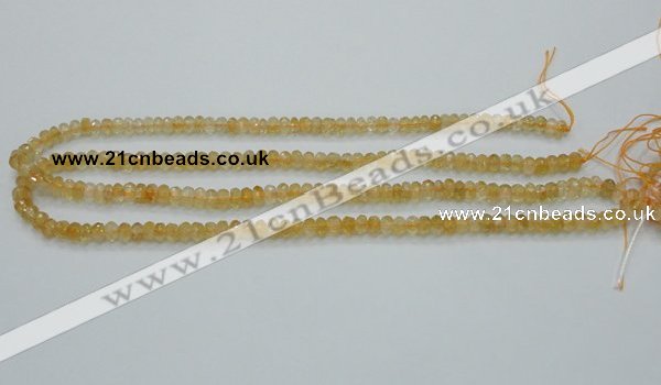 CCR07 15.5 inches 4*6mm faceted rondelle natural citrine gemstone beads