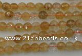 CCR151 15.5 inches 6mm faceted round natural citrine gemstone beads