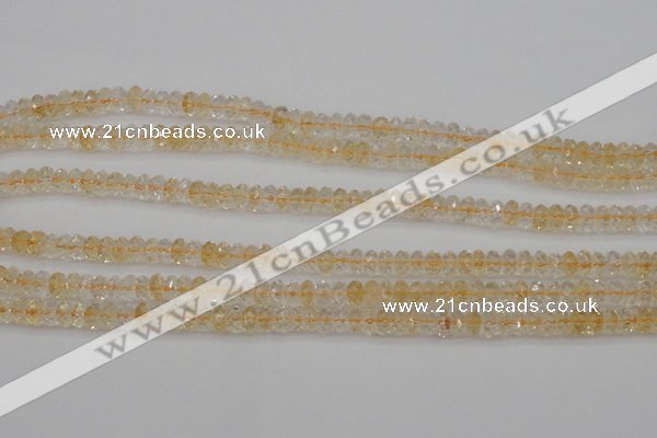 CCR172 15.5 inches 4*6mm faceted rondelle natural citrine beads