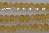 CCR173 15.5 inches 4*6mm faceted rondelle natural citrine beads