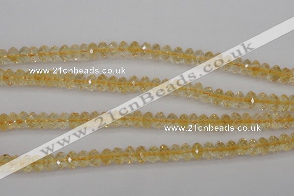 CCR174 15.5 inches 5*8mm faceted rondelle natural citrine beads