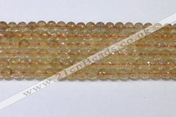 CCR340 15.5 inches 6mmm faceted round citrine beads wholesale