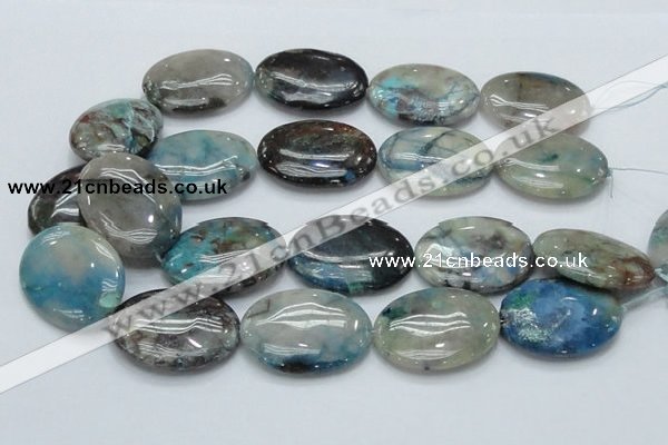CCS11 15.5 inches 30*40mm oval natural chrysocolla gemstone beads