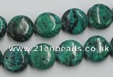 CCS212 15.5 inches 12mm flat round natural Chinese chrysocolla beads