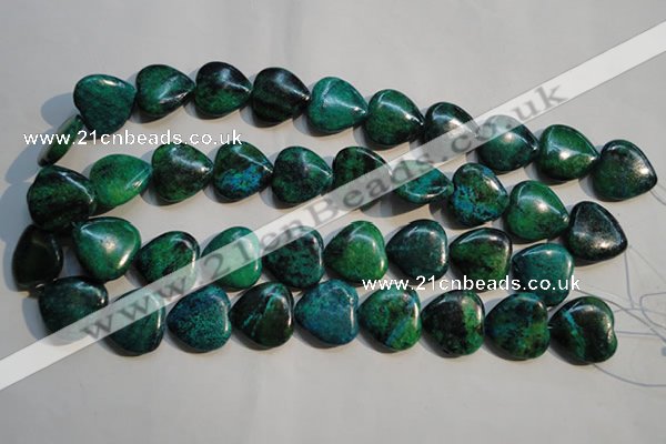 CCS654 15.5 inches 20*20mm heart dyed chrysocolla gemstone beads