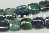 CCS66 16 inches 14*14mm square dyed chrysocolla gemstone beads