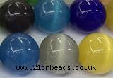 CCT1477 15 inches 14mm round cats eye beads