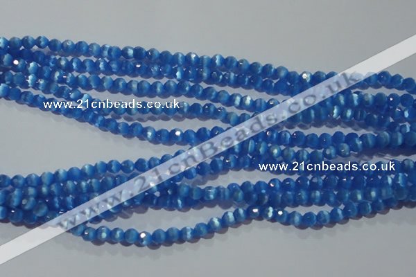CCT326 15 inches 4mm faceted round cats eye beads wholesale