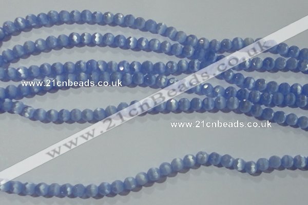 CCT346 15 inches 5mm faceted round cats eye beads wholesale