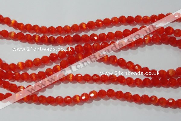 CCT355 15 inches 6mm faceted round cats eye beads wholesale
